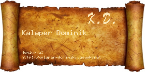 Kalaper Dominik névjegykártya